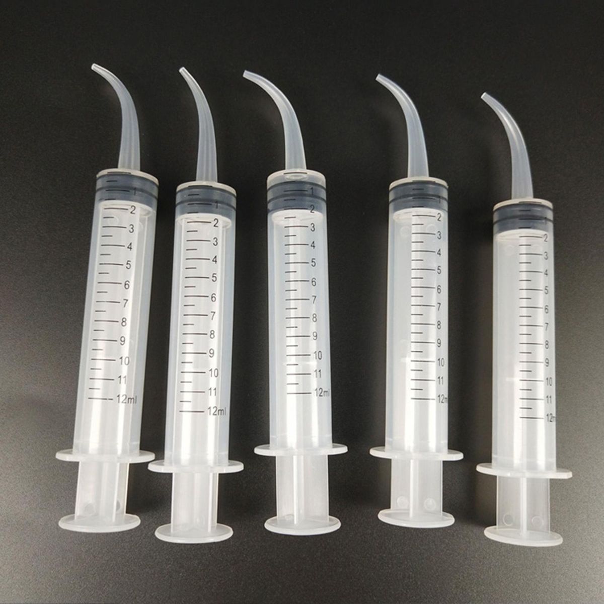 10Pcs 12ML Plastic Dental Irrigation Aspirating Syringe Rinse Teeth Whitening Flexible Composite Resin for Measuring, Watering, Refilling