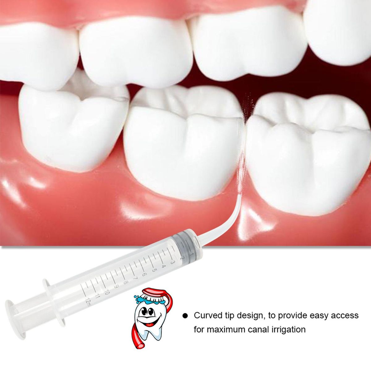 10Pcs 12ML Plastic Dental Irrigation Aspirating Syringe Rinse Teeth Whitening Flexible Composite Resin for Measuring, Watering, Refilling