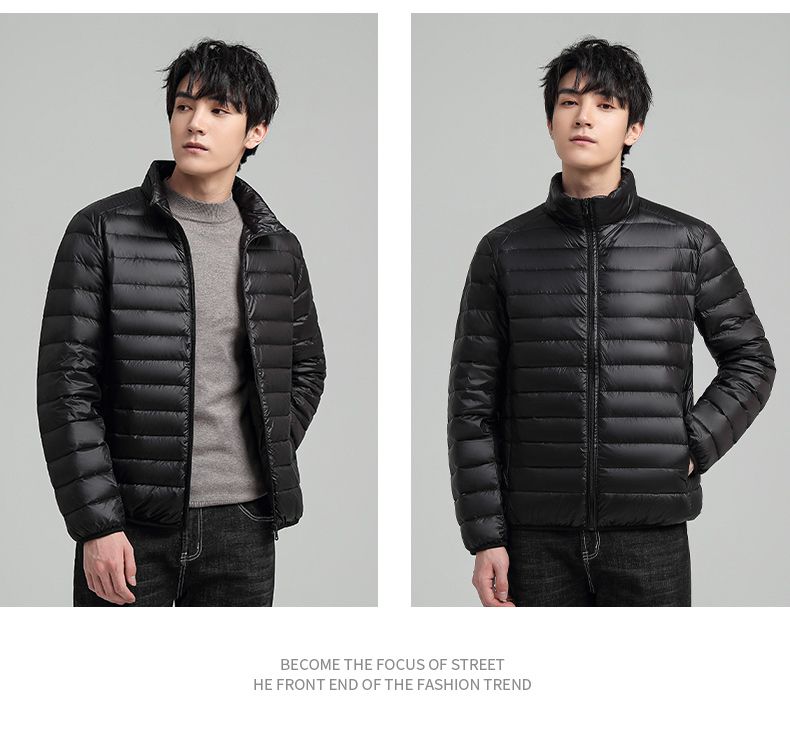 Down Jacket Men Ultralight Camping Trekking Waterproof Winter Coat - Black
