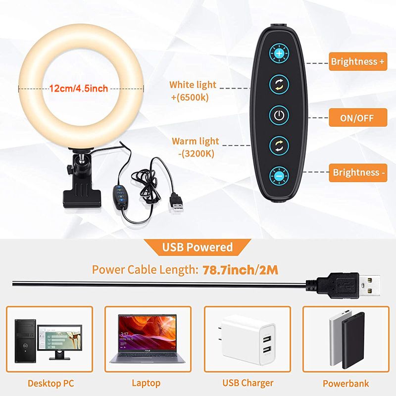 4 Inch Aluminum Shell 5 Color Temperature Computer Video