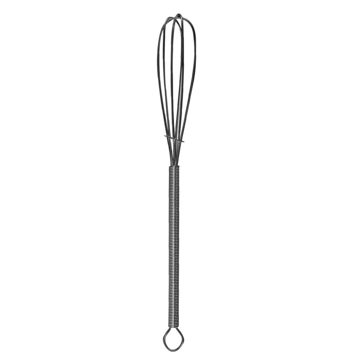 Egg Whisk Compact Size Comfortable Grip Stainless-Black