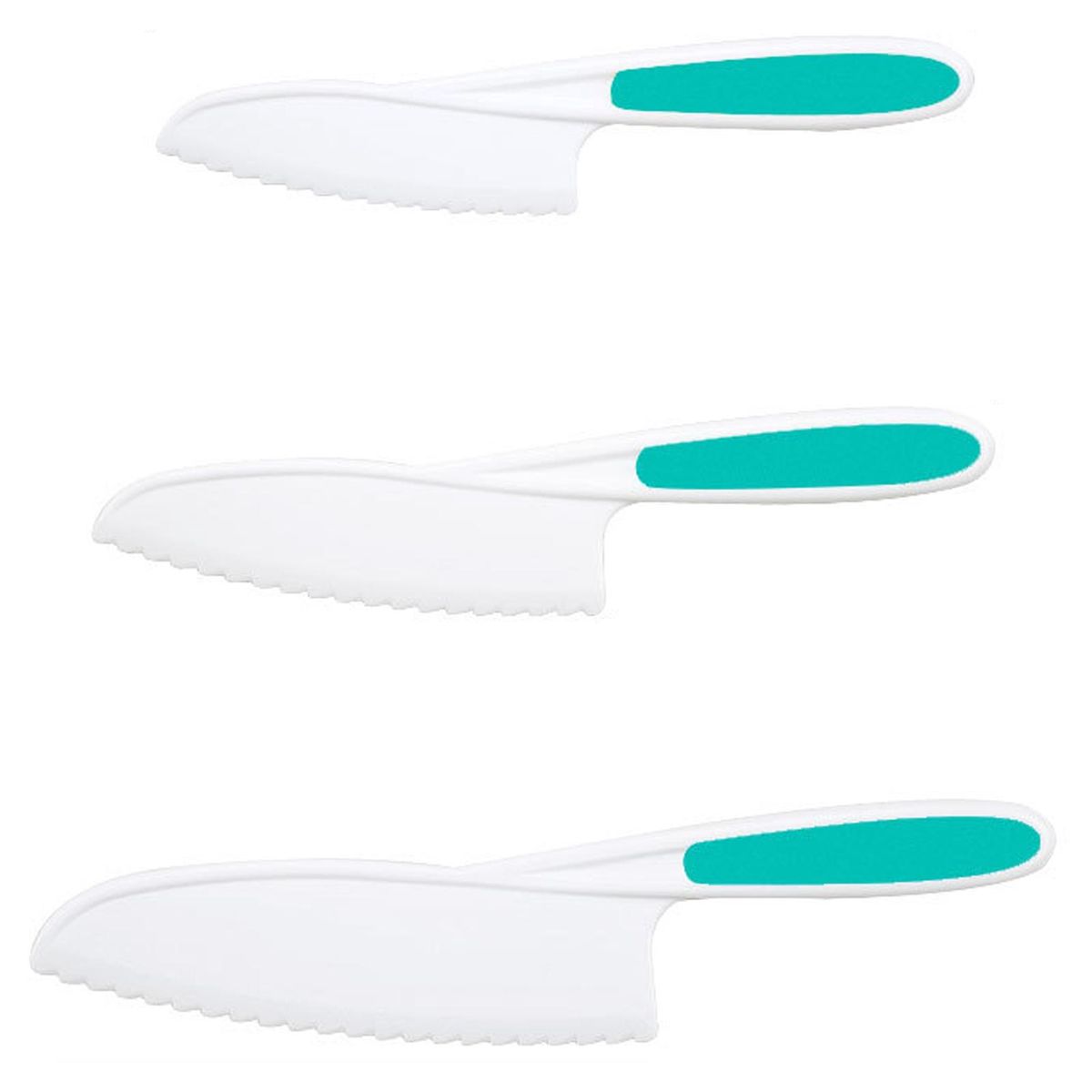 3Pcs Dessert Cutter Anti-slip Comfortable Grip TPR-Blue