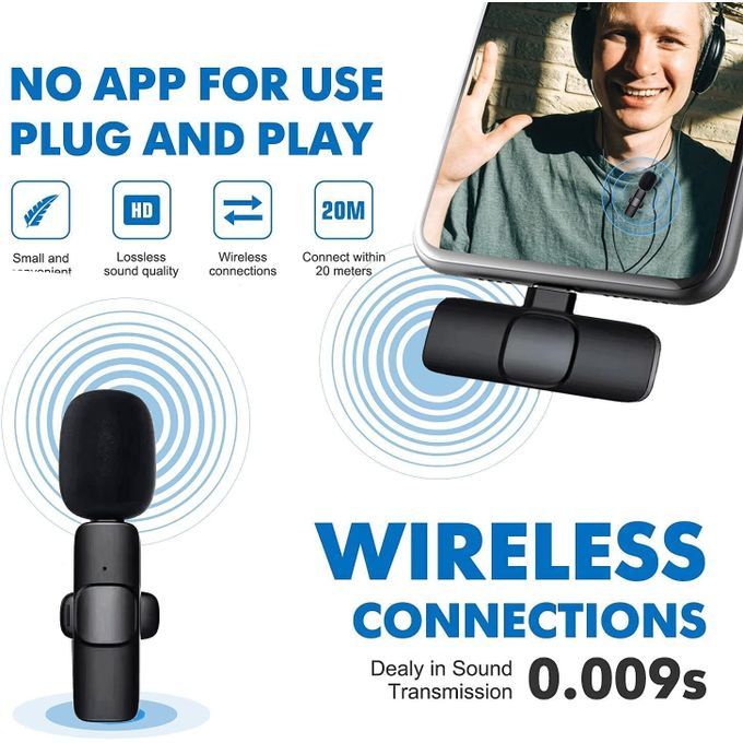Wireless Microphone/Lapel Microphone,Portable-For IOS & Android