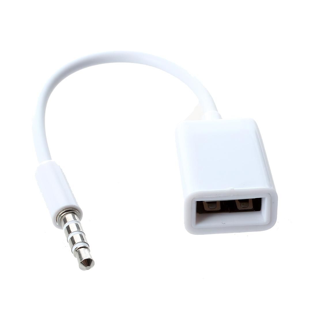 3.5mm Male AUX Audio Plug Jack To USB 2.0 Female Converter
