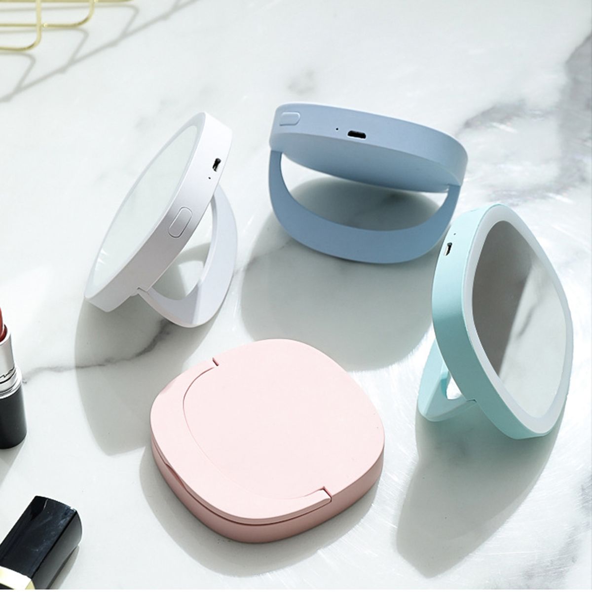 Portable Makeup Vanity Mirror With Light Mini Compact