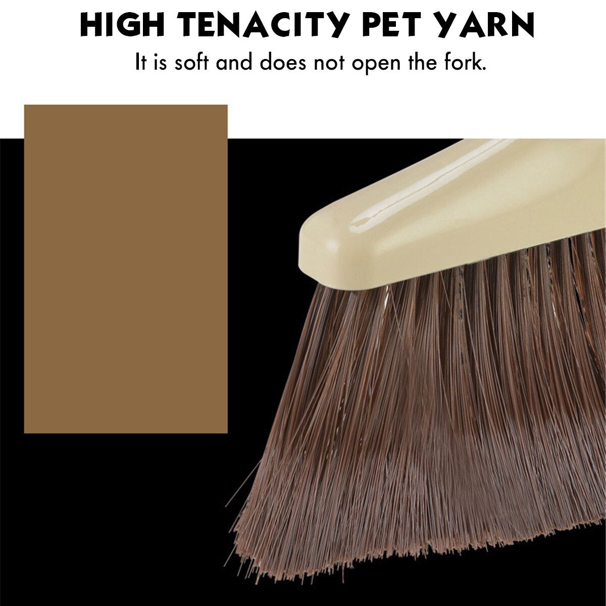Windproof Broom And Dustpan Set Hair Suit Magic Broom Khaki
