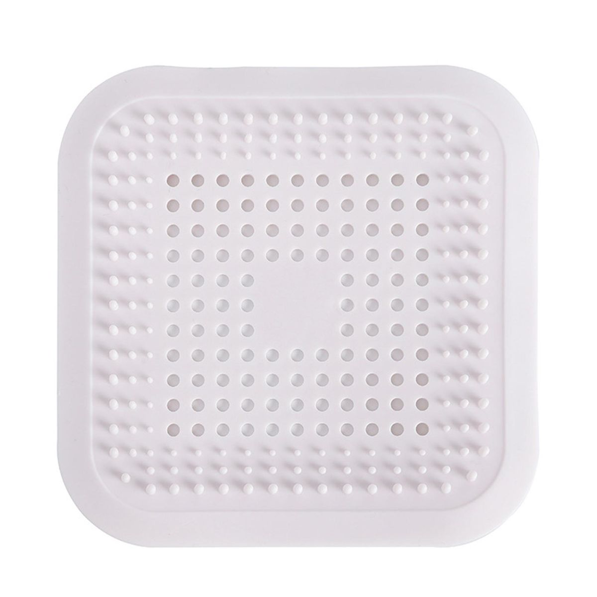 Floor Sink Strainer Set Hair Catcher Drain Protector for Bathroom White