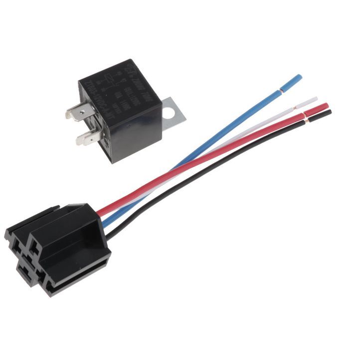 40A 4-Pin Relay Socket Harness Connector For Car Truck & Harness