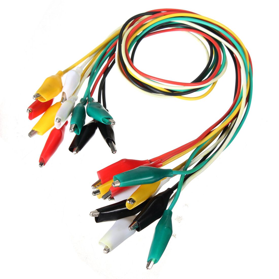 10pcs 50cm Double-ended Clip Cable Alligator Clip Testing