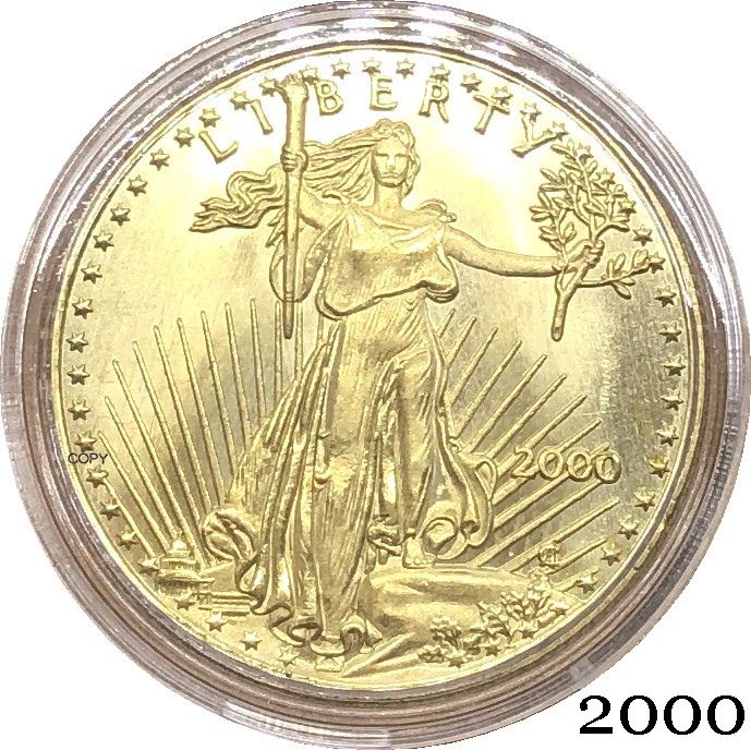 Of America Eagle Gold BUllion Brass Metal Coins $25 Half