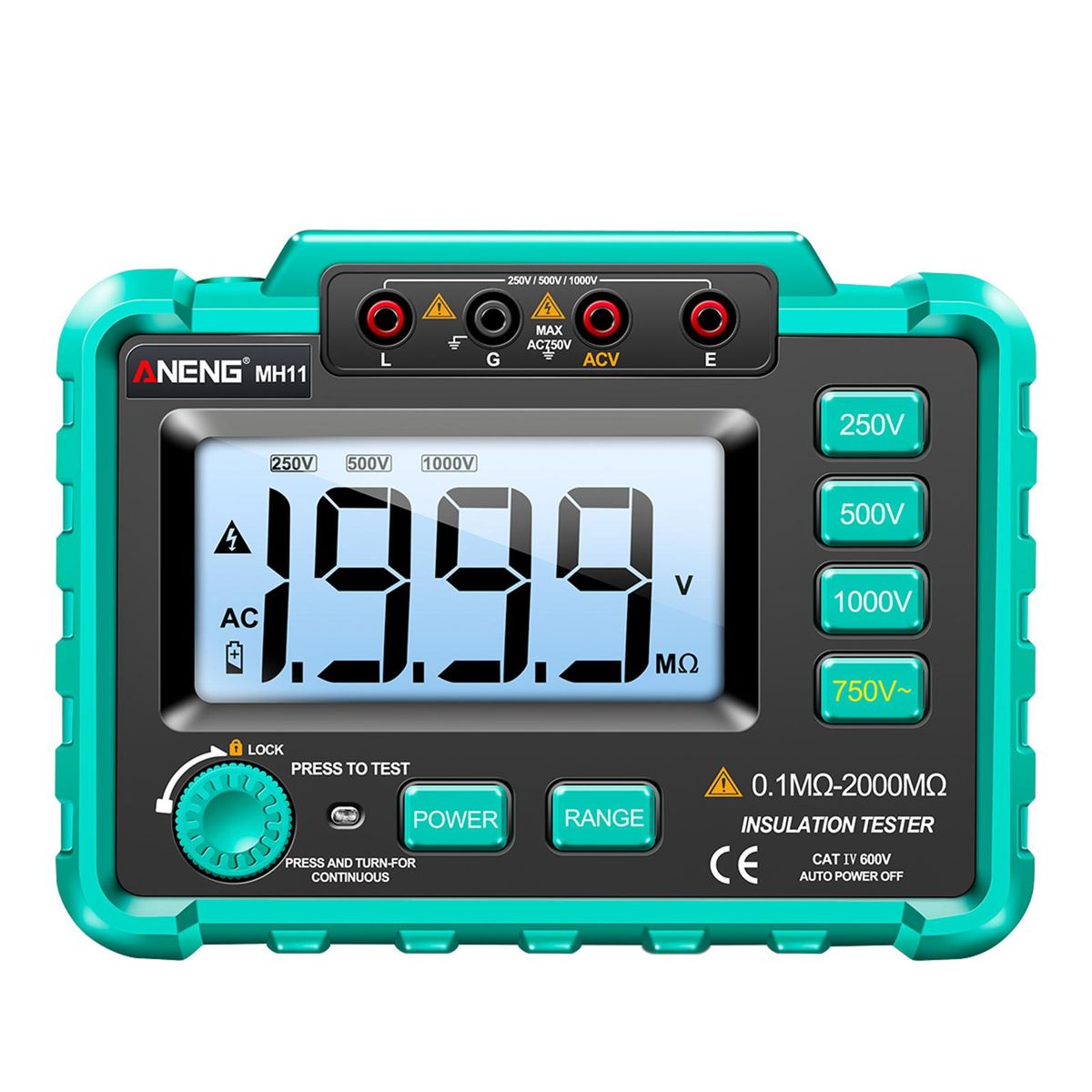 ANENG MH11 Megohmmeter Digital 500V High Voltage Electronic Shaking Table 1000V Electrician High Resistance Meter Insulation Resistance Tester
