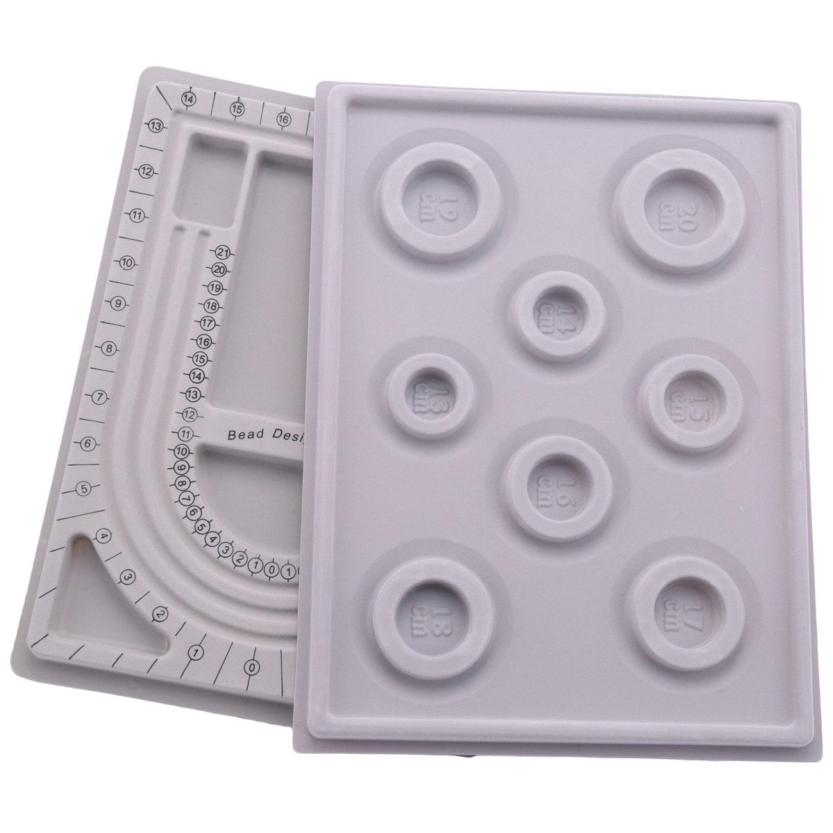 2Pcs Bead Design Board Bracelet Design Board Flocked Bead Board Necklace Beading Jewelry Organizer Tray DIY Jewelry Making Tray
