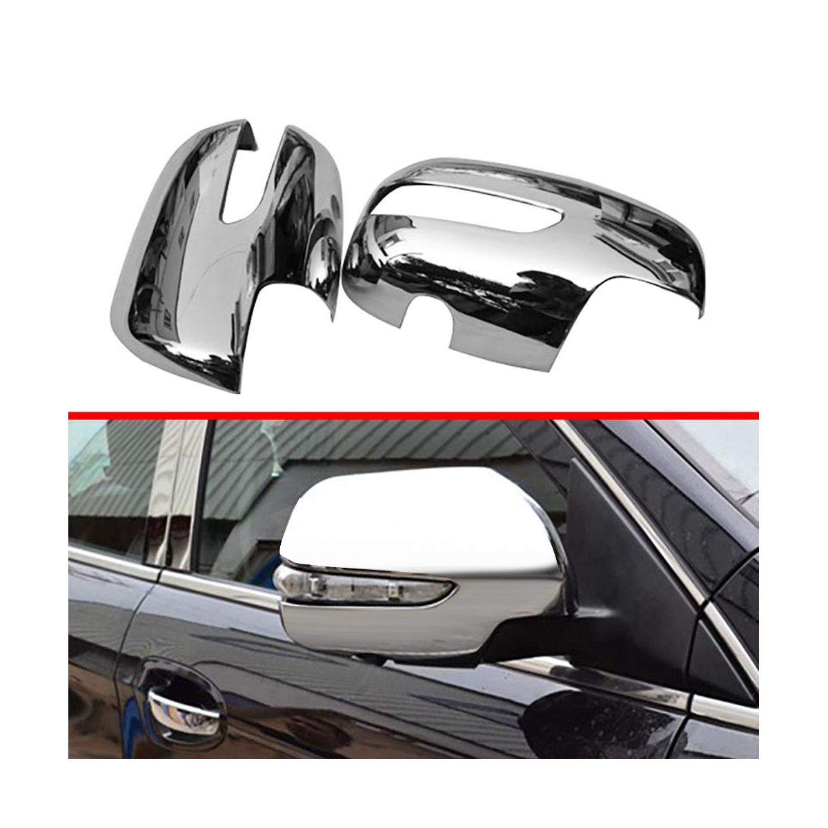 1Pair Car Rearview Mirror Cover Trim for Luxgen 7 SUV U7 2011-2017 Side Wing Mirror Chrome Decorative Protective Caps