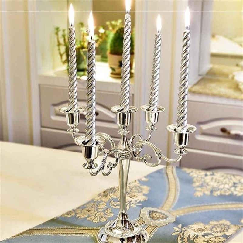 Hot Metal SilverGold Plated Candle Holders 7-Arms Stand