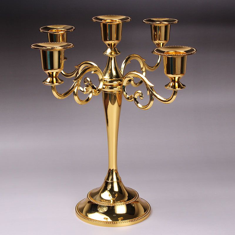 Hot Metal SilverGold Plated Candle Holders 7-Arms Stand