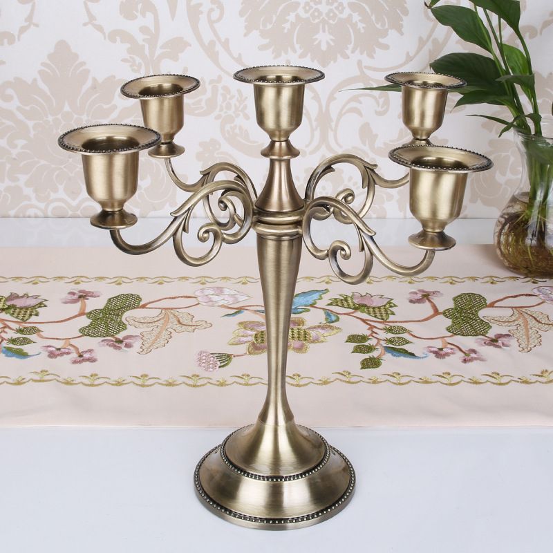 Hot Metal SilverGold Plated Candle Holders 7-Arms Stand