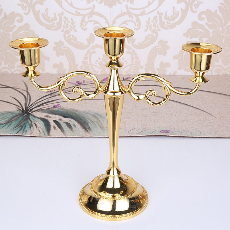 Hot Metal SilverGold Plated Candle Holders 7-Arms Stand