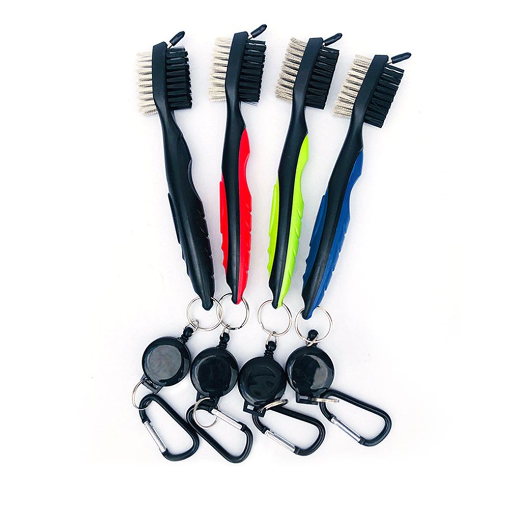 Portable Golf Brush With Retractable Keychain Lightweight