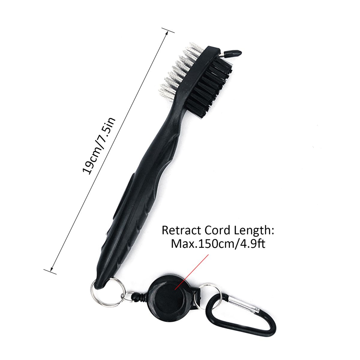 Portable Golf Brush With Retractable Keychain Lightweight
