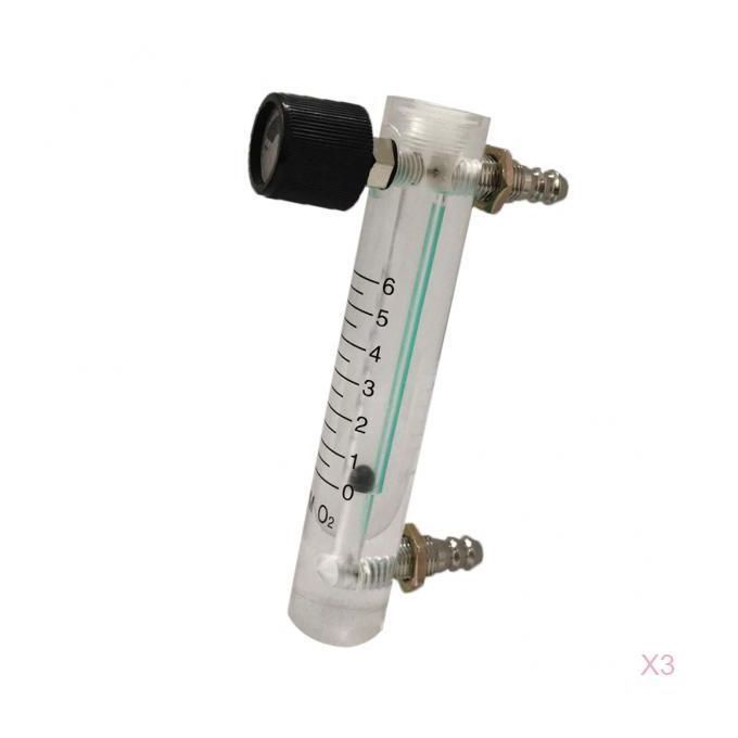 3Pieces Oxygen  Meter Flowmeter With Control Valve For Oxygen Air 06L