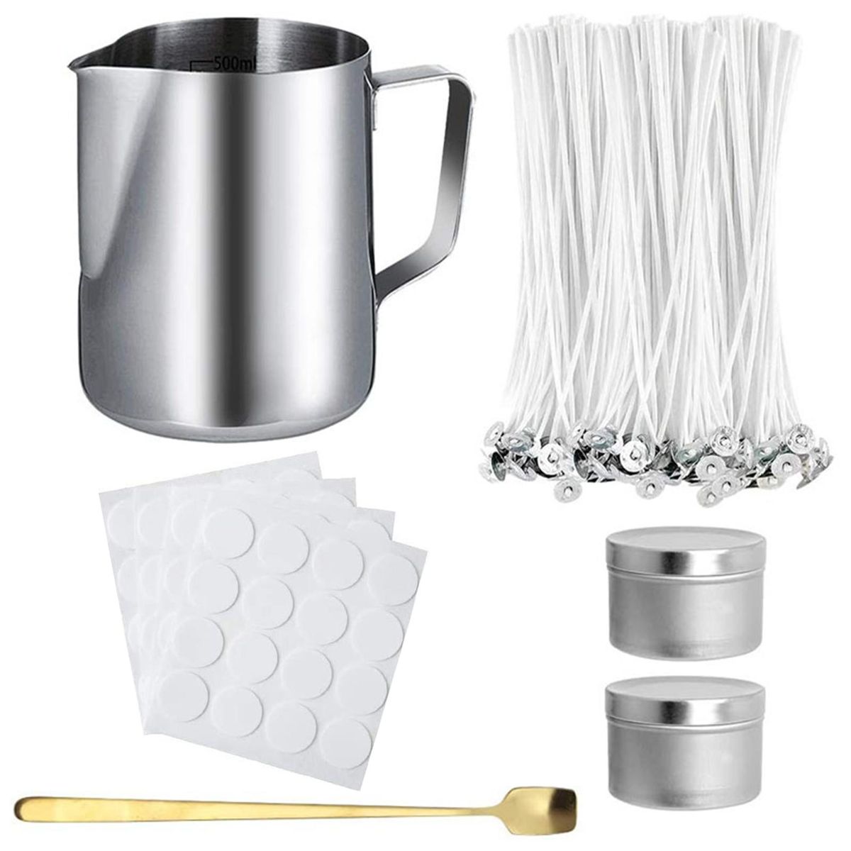 DIY Candle Making Kit Supplies With Candle Jars Candle Wicks Sticker Candle Wicks Holder Candles Tins Spoon for Adults Beginners Crafting