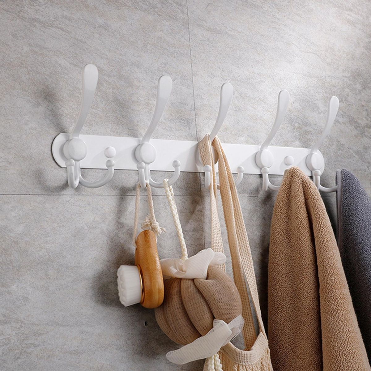 Row Hook Key Holder Wall Door Clothes Hanger Rack