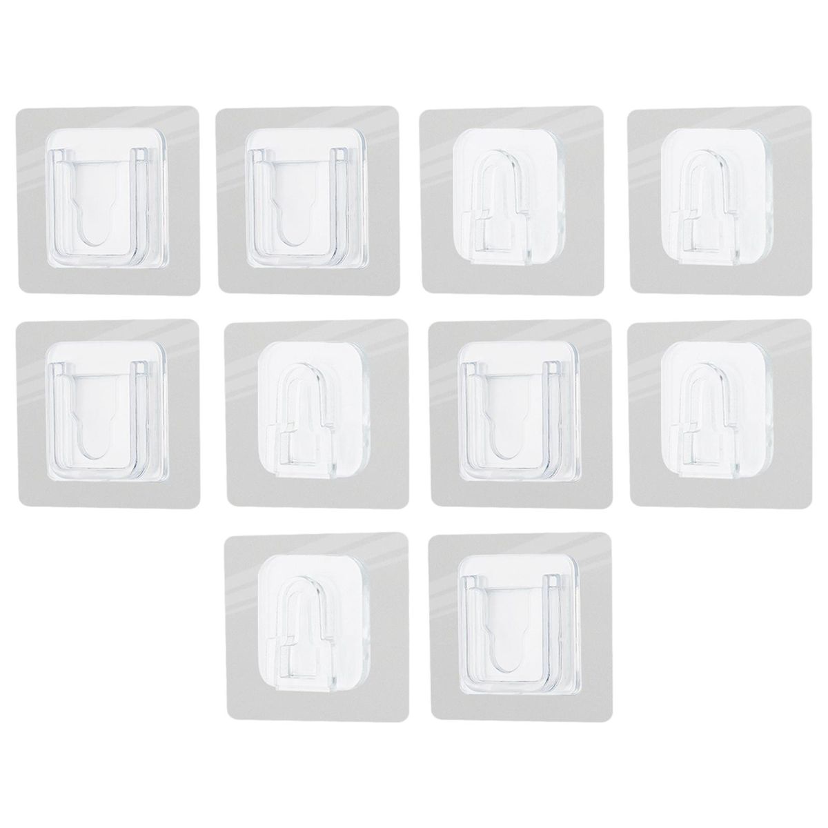 PVC Double-sided Self Adhesive Hooks For Bathroom Transparent 5 Set
