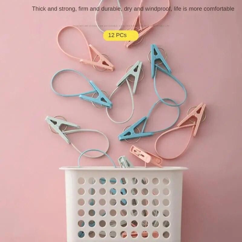 Plastic Laundry Clip Windproof Clothespins Portable Bra Socks Hanger Hook Quilt Clothing Clip Hanging Rope Clothes Peg