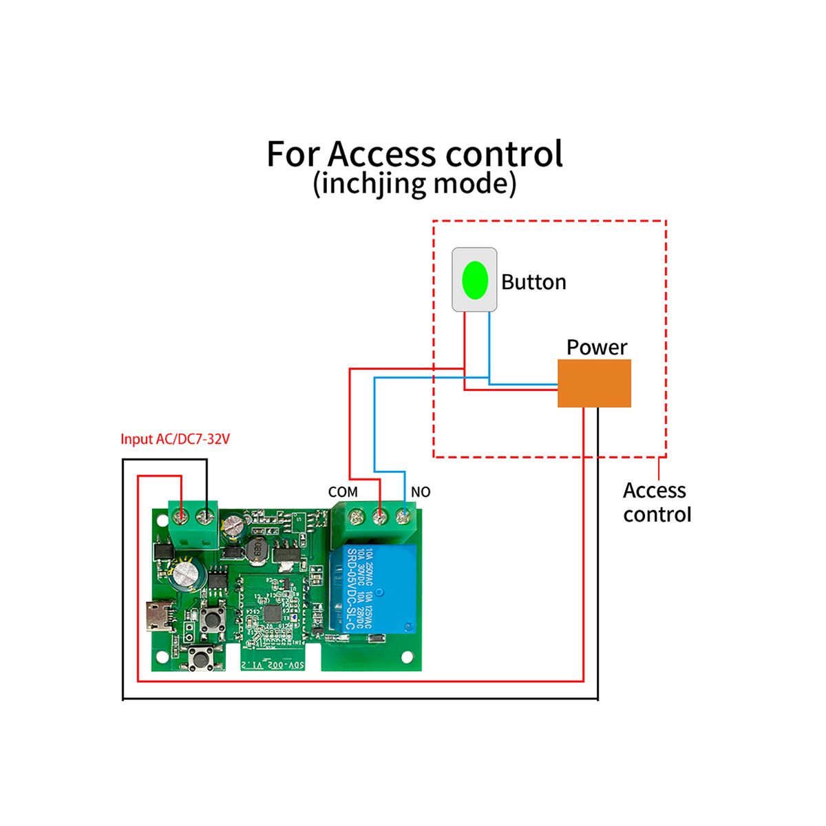 WiFi Smart Switch DIY Timer+RF433 Remote 1CH 7-32V 2.4G
