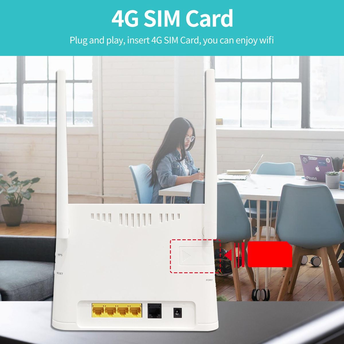 Sailsky XM220 4G LTE Wireless Router 300Mbps High Speed Router with SIM Card Slot Strong Signal EU Version