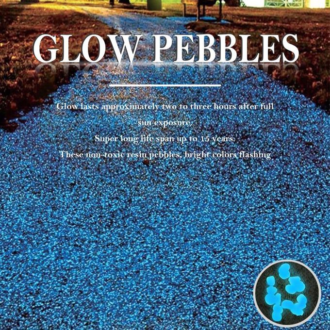 100pcs/pack Glow Pebbles Stone Fish Tank Garden Decoration Glowing In The Dark