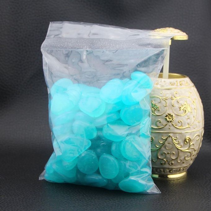 100pcs/pack Glow Pebbles Stone Fish Tank Garden Decoration Glowing In The Dark