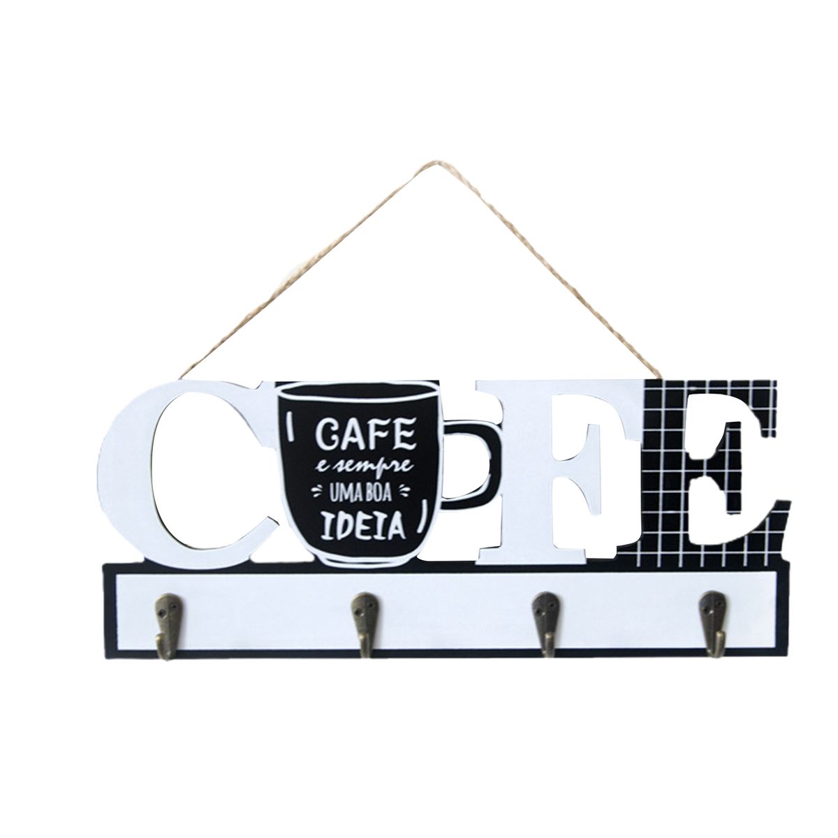 Coat Hanger Cafe Tea Letter Decor Towel Hook B