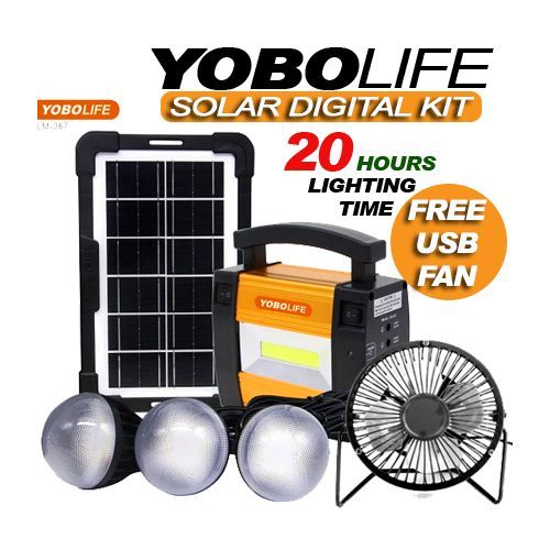 SUPER RUGGED SOLAR ENERGY KIT PORTABLE +3 SUPER BRIGHT BULBS