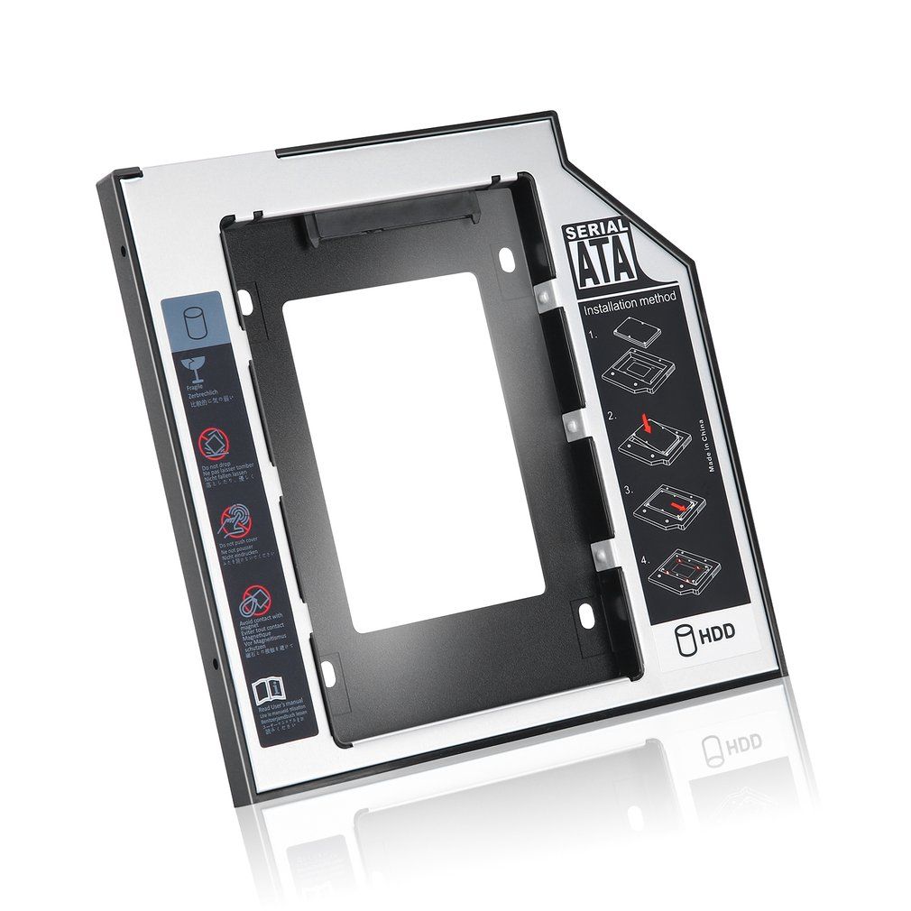 9.5mm Universal SATA 2nd HDD SSD Hard Drive Caddy For CD/DVD-ROM Optical Bay