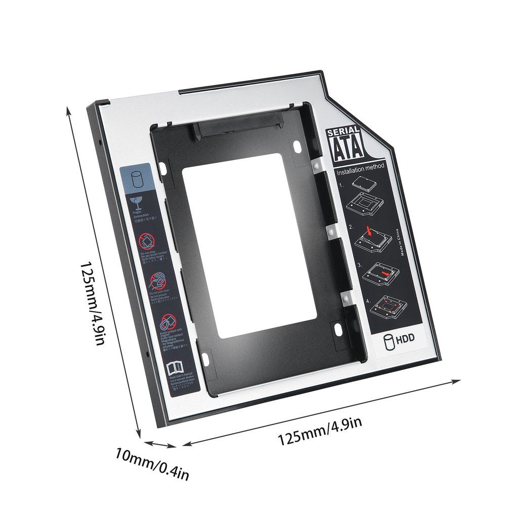 9.5mm Universal SATA 2nd HDD SSD Hard Drive Caddy For CD/DVD-ROM Optical Bay