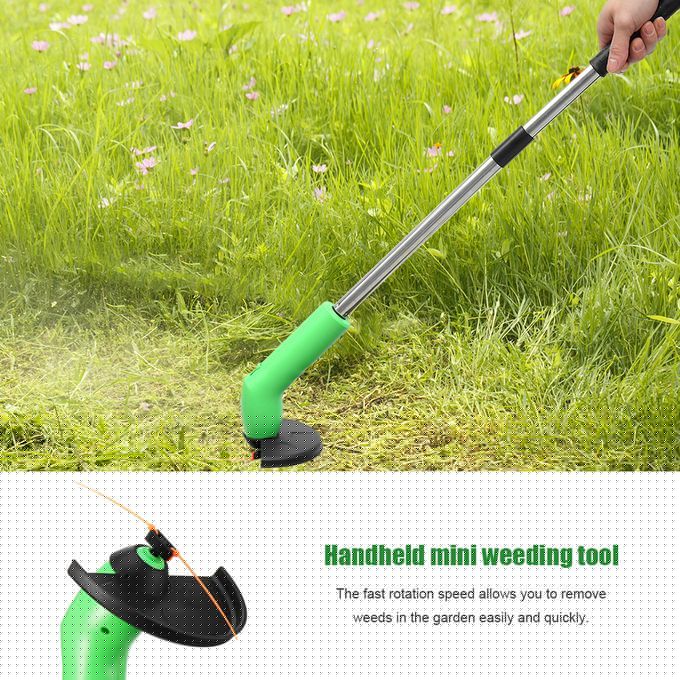 Portable Handheld Multifunctional Electric Mini Lawn Mower - Green
