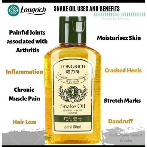 Snake Oil (For Arthritis, Stretch Marks, 100% Pure Long Rich