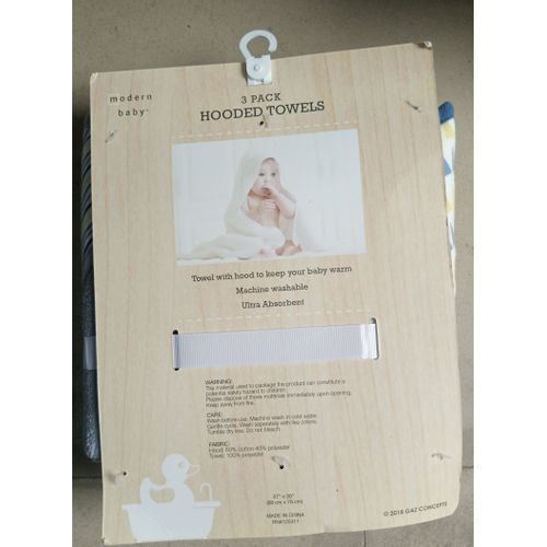 3pcs Baby Boy Hooded Towel