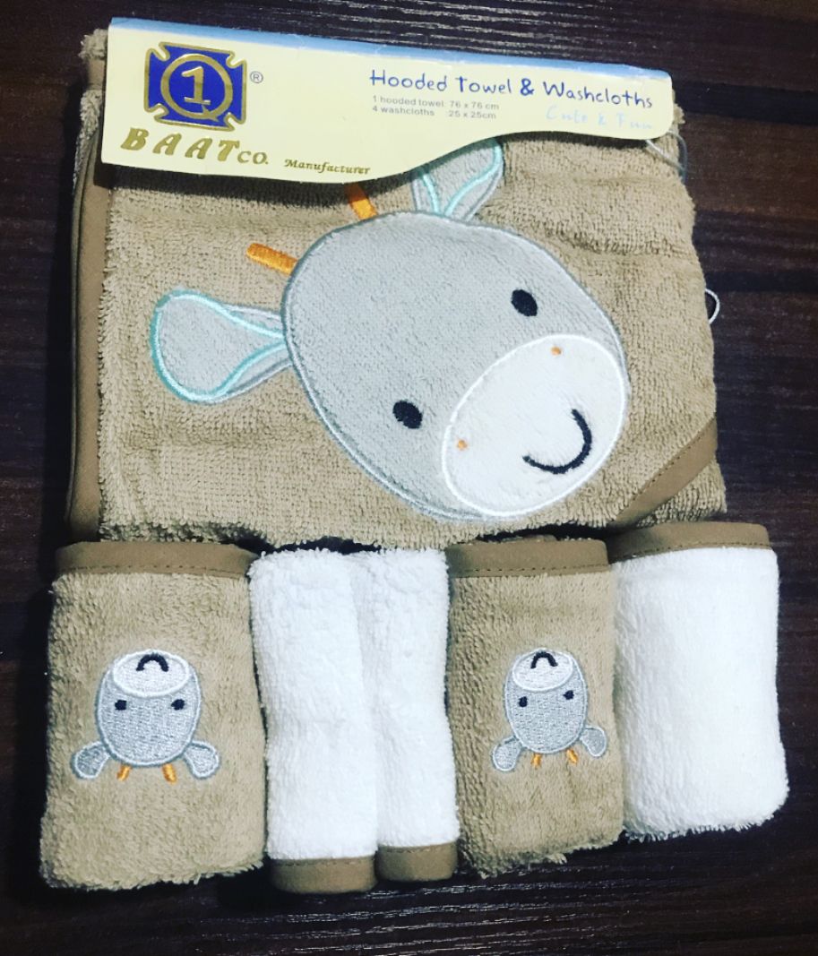 Baby Hooded Towel + Wash Cloths