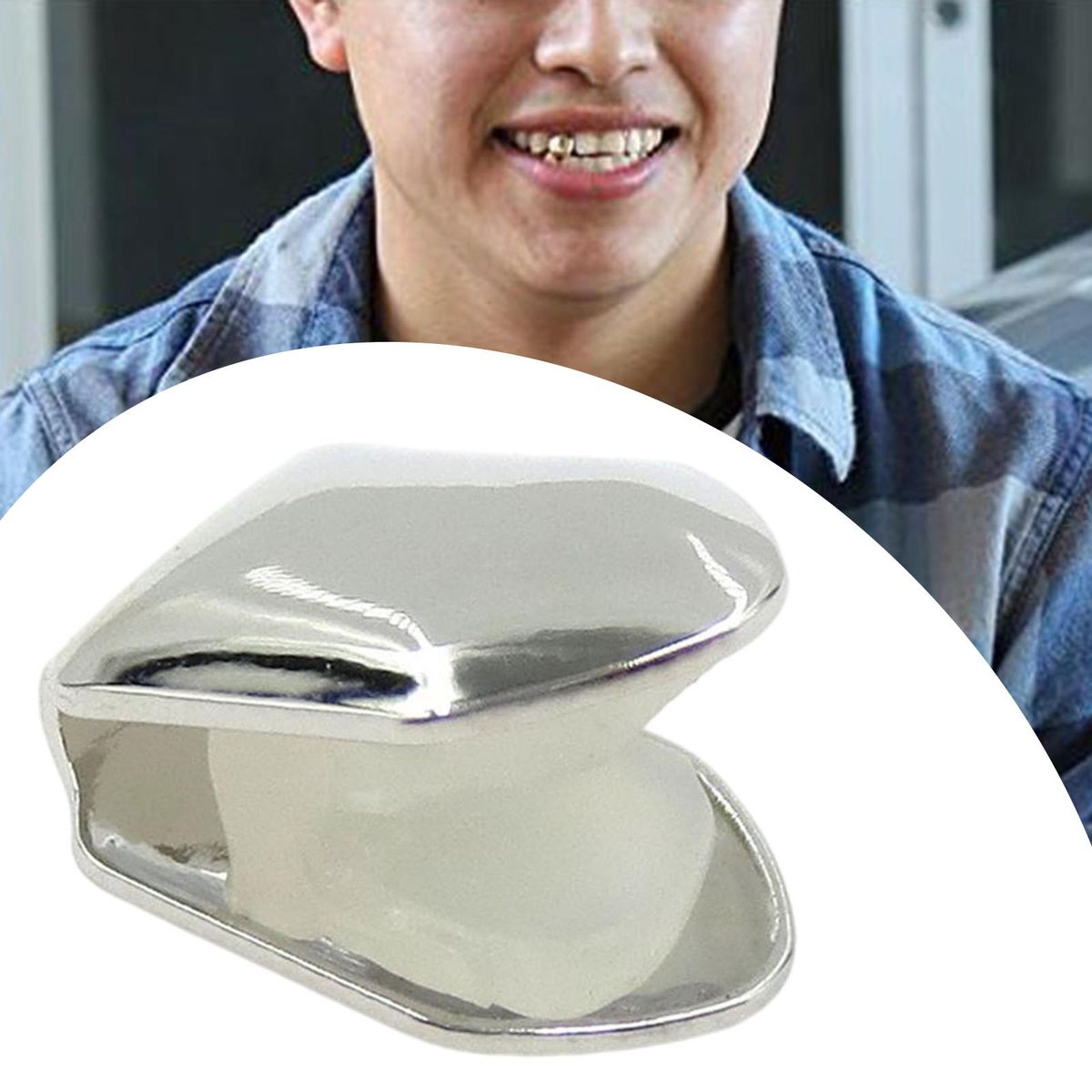 Single Tooth CAPs Dental Grill Hip Hop Braces For Teeth Mouth Silver
