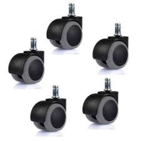 Office Chair Wheel Fixed Replacement Caster Roller - 5pcs