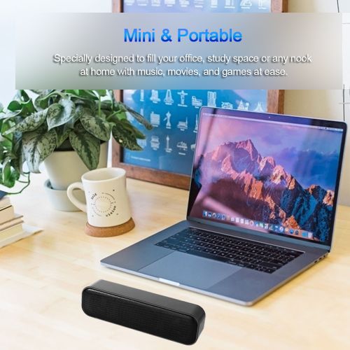 USB Powered Soundbar Desktop Speaker Wired Computer Sound