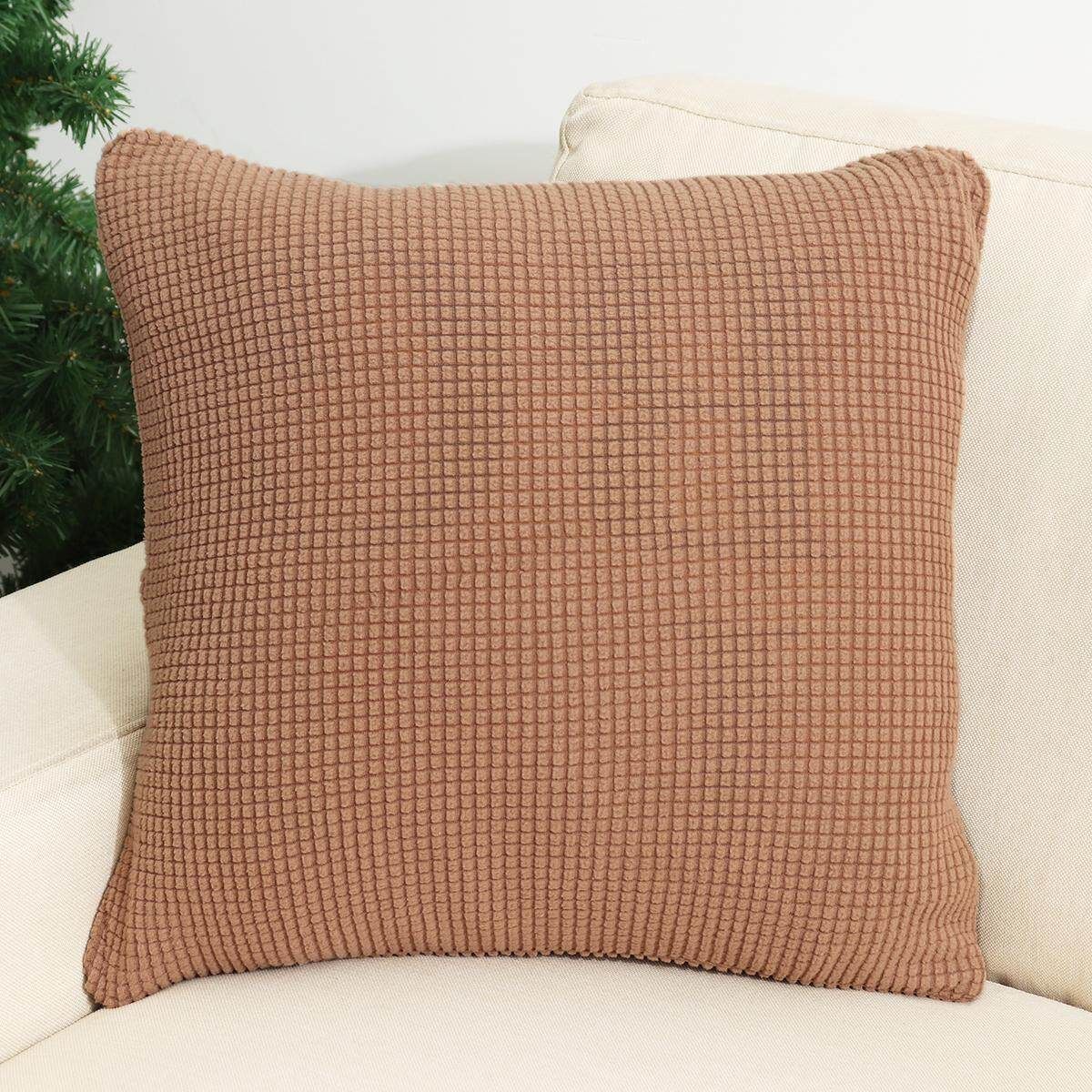 Winter Thicken Spandex Polar Fleece Super Elastic Stretch Sofa Cover Slipcover Couch Living Room 1/2/3/4 Seater Pillow Case Solid Titanium Gourmet 1x Pillowcase