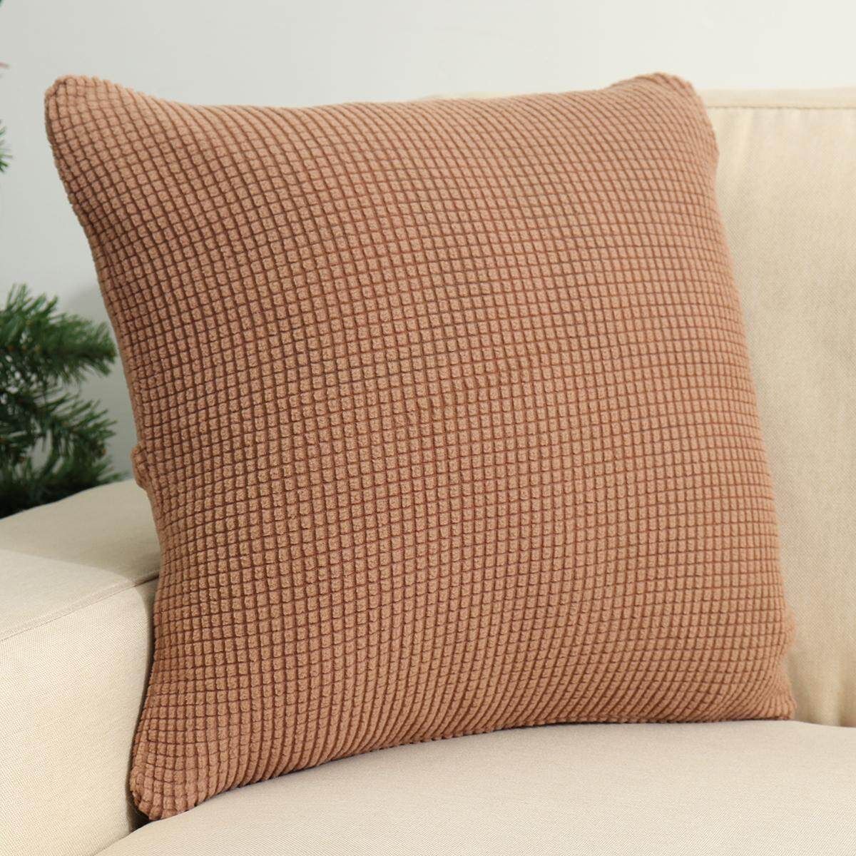 Winter Thicken Spandex Polar Fleece Super Elastic Stretch Sofa Cover Slipcover Couch Living Room 1/2/3/4 Seater Pillow Case Solid Titanium Gourmet 1x Pillowcase