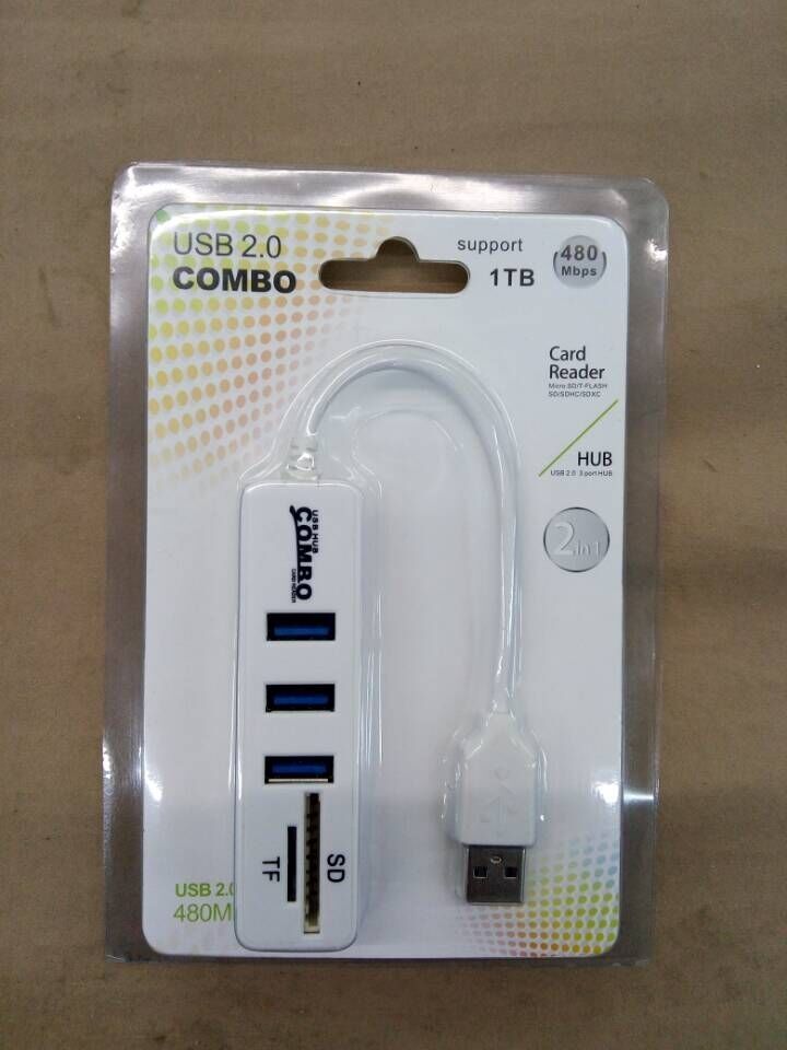 Universal All In 1 Mini USB Combo 3 Ports USB Adapter With TF SD Card Reader Multi USB Charger AC/DC Adapter Hub