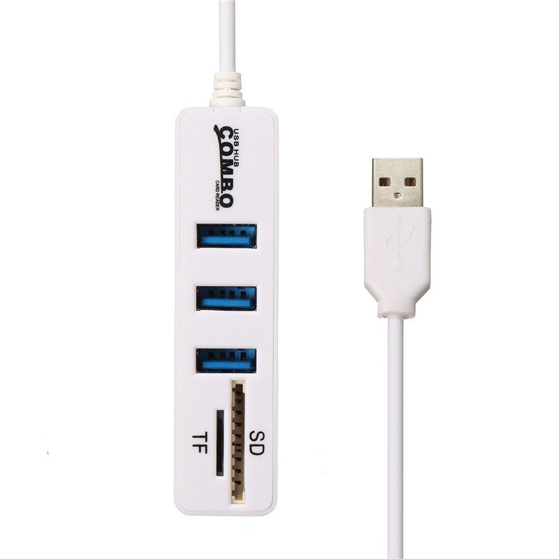 Universal All In 1 Mini USB Combo 3 Ports USB Adapter With TF SD Card Reader Multi USB Charger AC/DC Adapter Hub