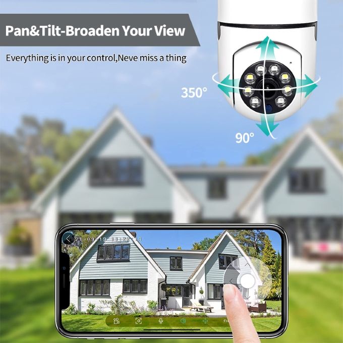Wireless Light Bulb 1080P HD E27 WiFi IP PTZ Surveillance Camera