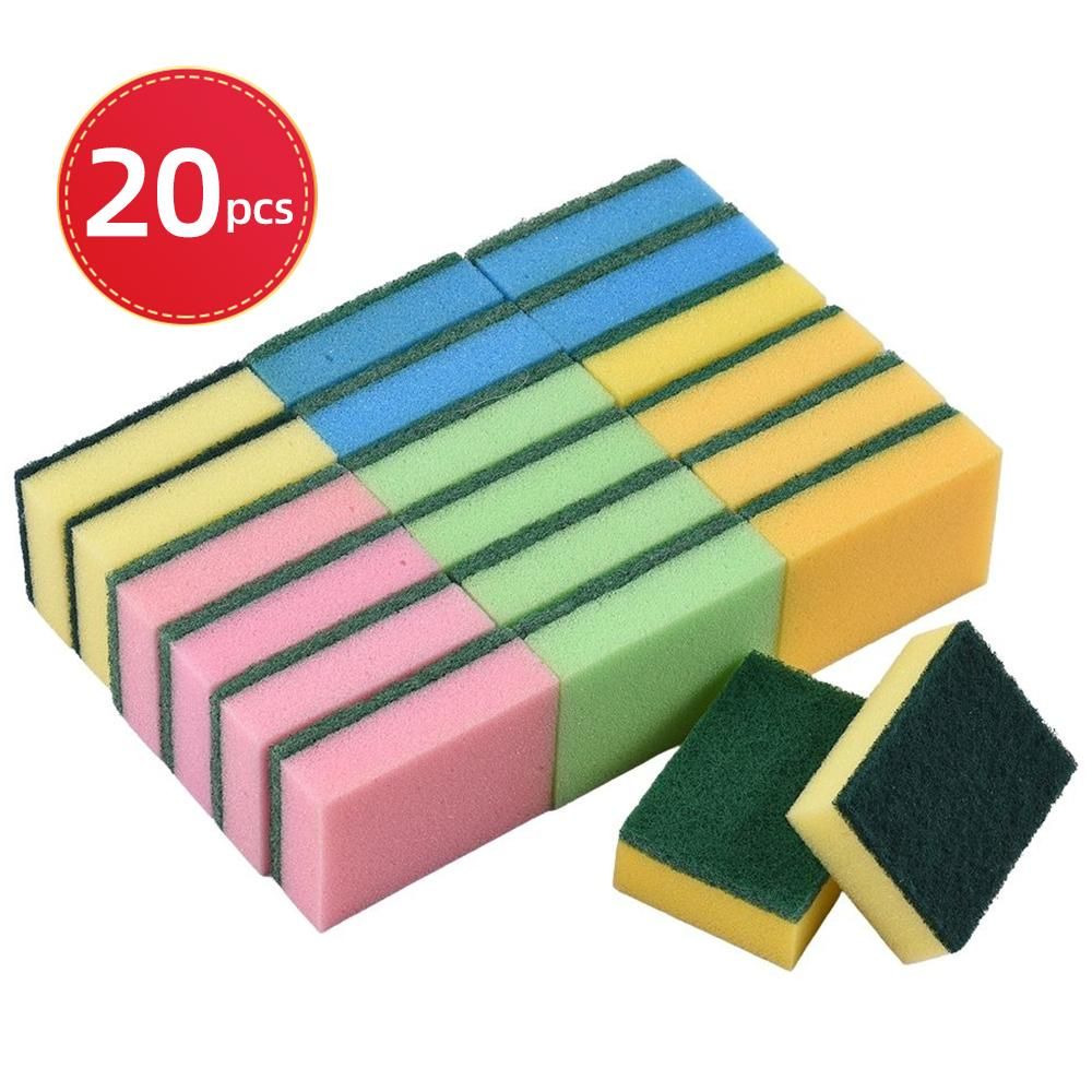 MOQ200 20PCS Sponge Wipes Household Color High Density Sand 10*7*3cm Dishwashing Cloth Sponge Block Kitchen Household Goods Cleaning Sponge Wipe