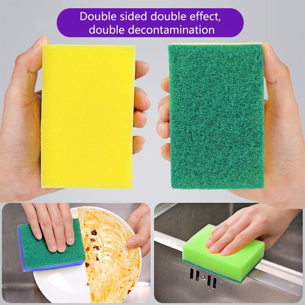 MOQ200 20PCS Sponge Wipes Household Color High Density Sand 10*7*3cm Dishwashing Cloth Sponge Block Kitchen Household Goods Cleaning Sponge Wipe